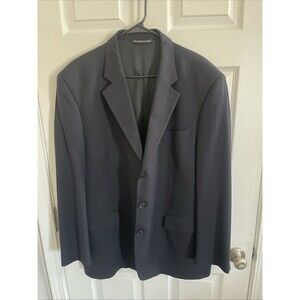 Paul Dione Black Striped Blazer Suit Coat Jacket 100% Wool Luxe Size 46R